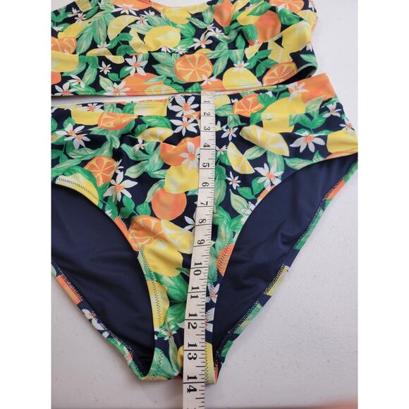 Old Navy Yellow Orange Citrus 2-Piece Bathing Suit Swim Swimsuit Women's Size XL - Picture 5 of 16